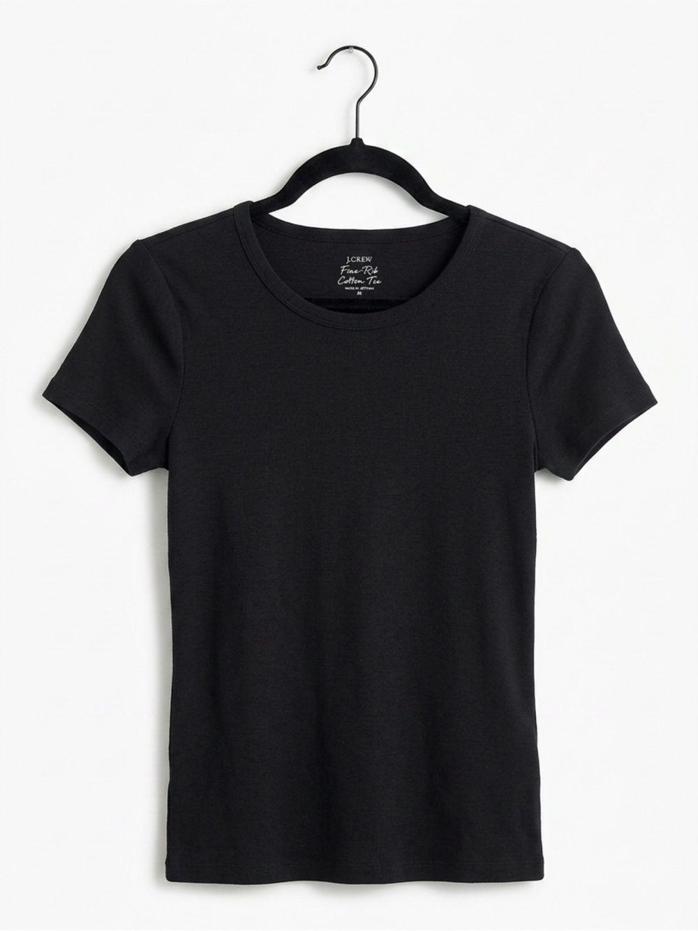 J. Crew Black Short-Sleeve Crewneck Cotton Tee